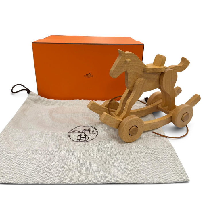 Excellent HERMES Spirit Current model rocking horse with strap natural