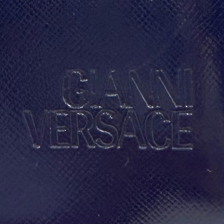 Pristine Gianni Versace Handbag Sunburst Chain Embellished 2-Way Leather