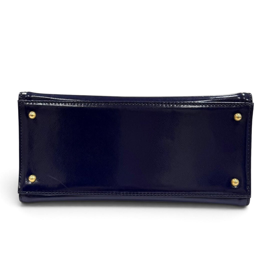 Pristine Gianni Versace Handbag Sunburst Chain Embellished 2-Way Leather