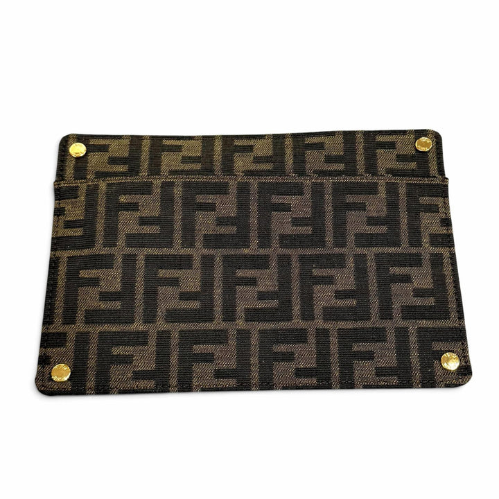 Excellent FENDI Handbag Peek-A-Boo ISEEU Medium Brown canvas Women
