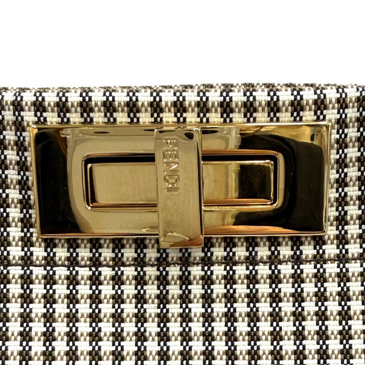 Excellent FENDI Handbag Peek-A-Boo ISEEU Medium Brown canvas Women