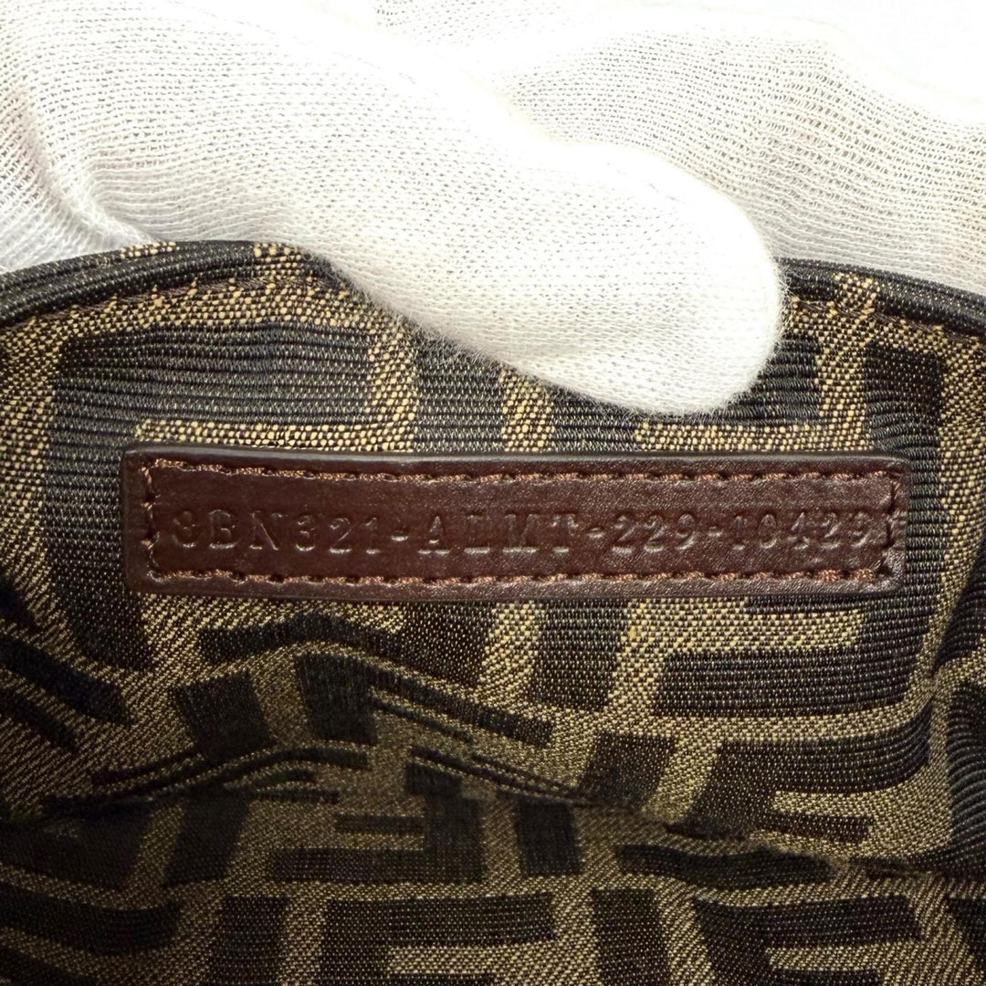 Excellent FENDI Handbag Peek-A-Boo ISEEU Medium Brown canvas Women