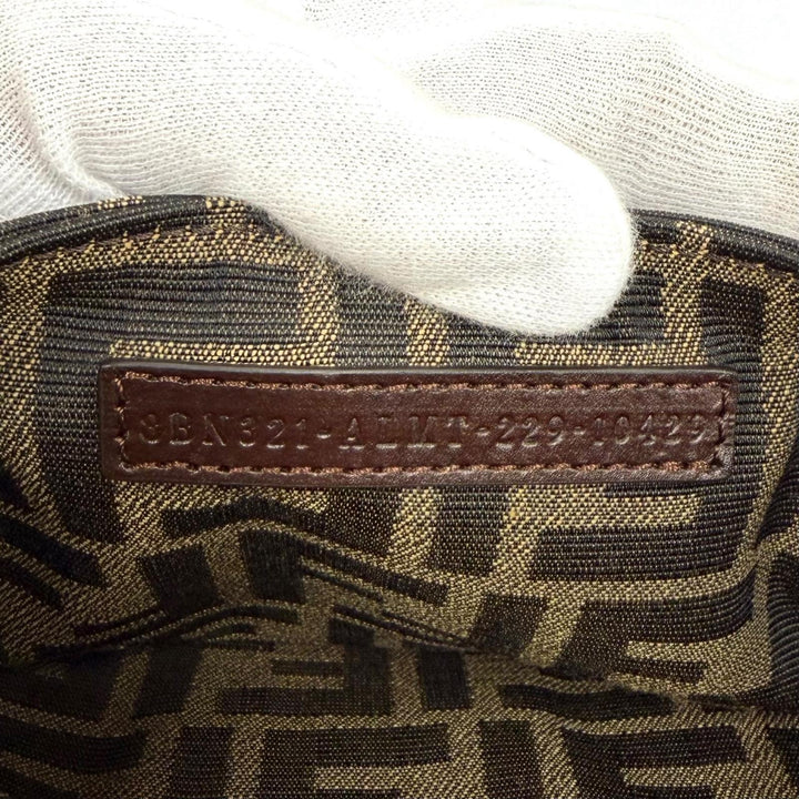 Excellent FENDI Handbag Peek-A-Boo ISEEU Medium Brown canvas Women