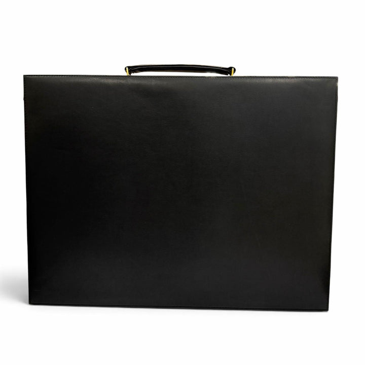 Excellent MONTBLANC Business bag Attache case with lock black leather mens