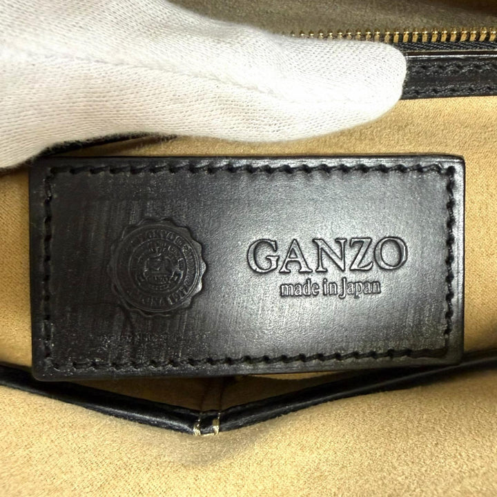 Pristine GANZO Briefcase Business bag black Bridle leather mens