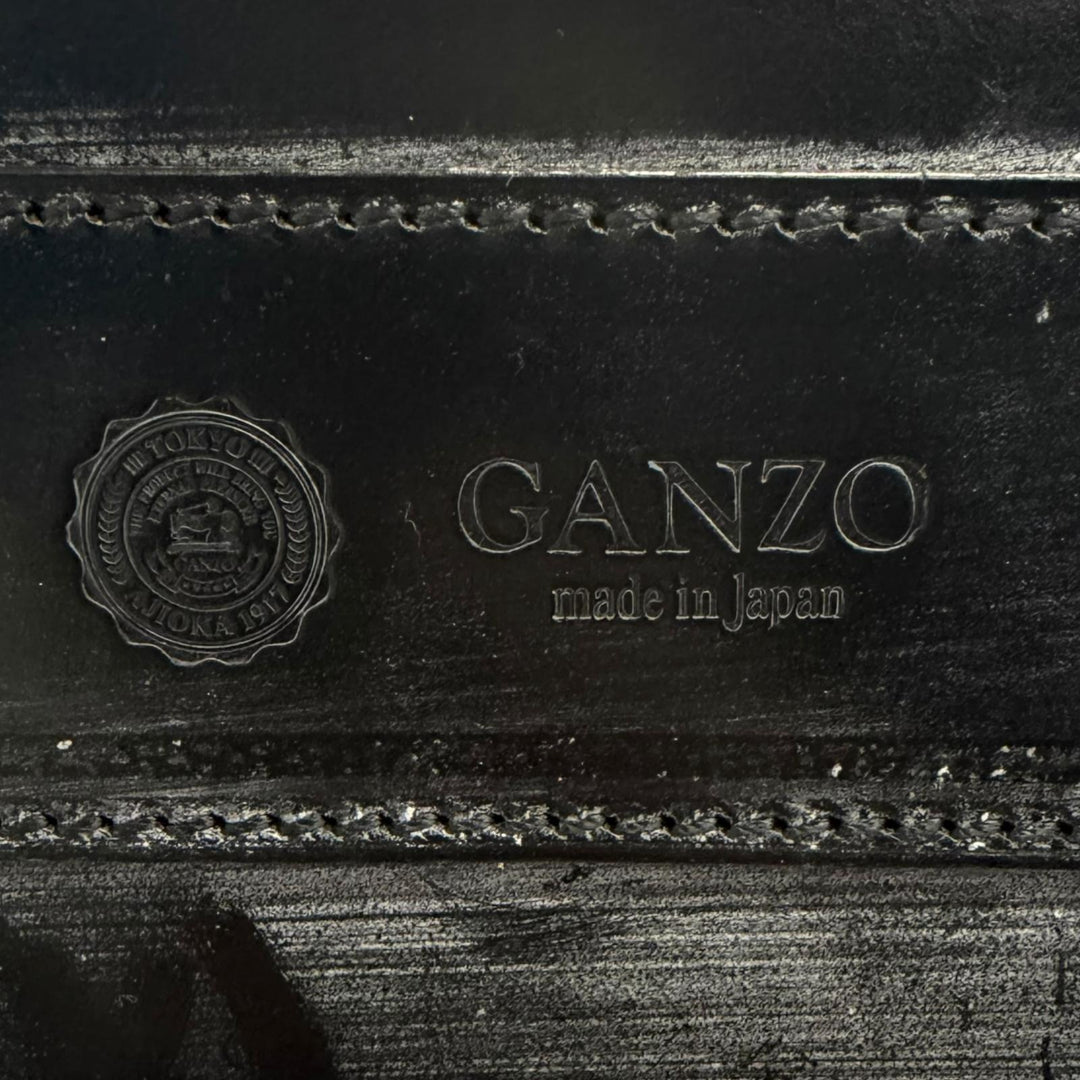 Pristine GANZO Briefcase Business bag black Bridle leather mens