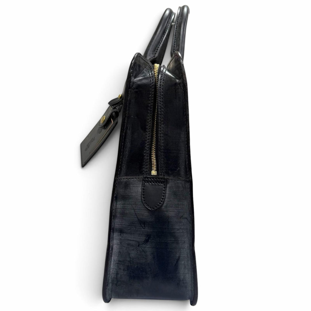 Pristine GANZO Briefcase Business bag black Bridle leather mens