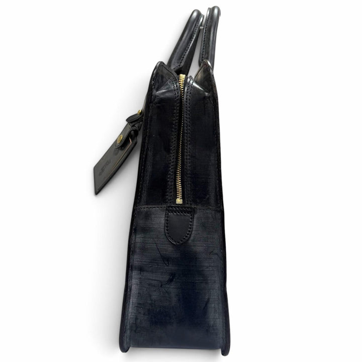 Pristine GANZO Briefcase Business bag black Bridle leather mens