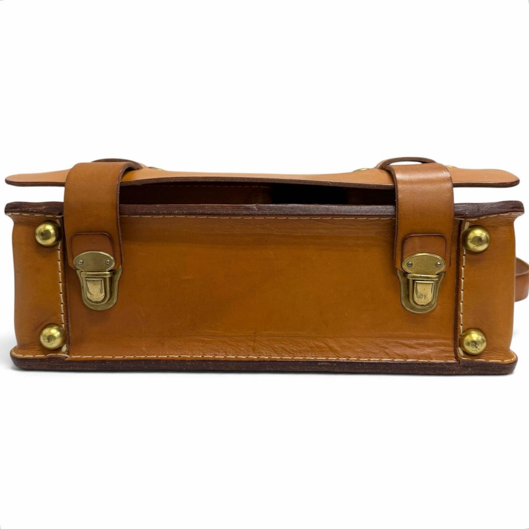 Great HERZ Briefcase 2-Way Dalles Bag Business Bag Brown Nume leather mens