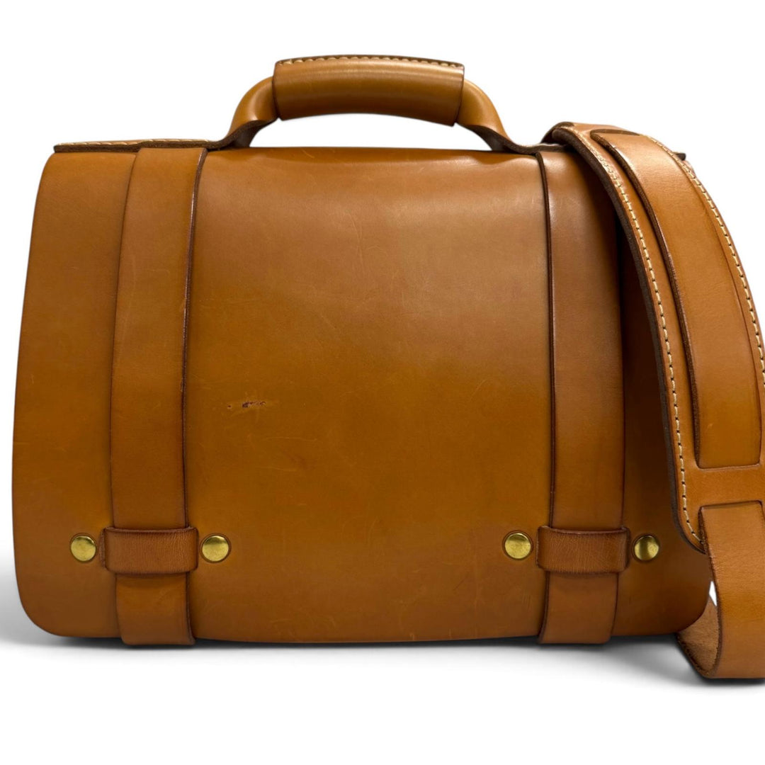 Great HERZ Briefcase 2-Way Dalles Bag Business Bag Brown Nume leather mens