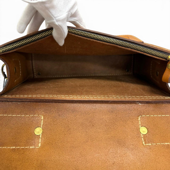 Great HERZ Briefcase 2-Way Dalles Bag Business Bag Brown Nume leather mens