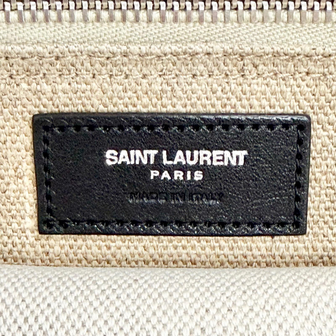 Pristine SAINT LAURENT PARIS Tote Bag Rive Gauche Logo Large beige canvas 617481