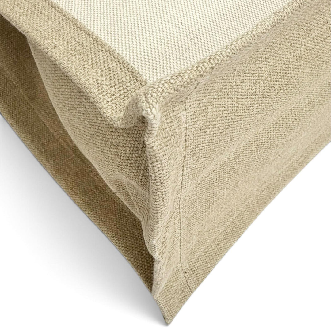 Pristine SAINT LAURENT PARIS Tote Bag Rive Gauche Logo Large beige canvas 617481