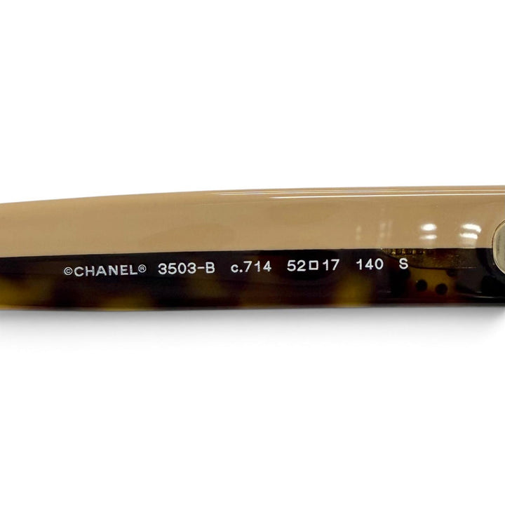 Pristine CHANEL Glasses Rectangle Shape Optical COCO Mark Rhinestone 3503-B