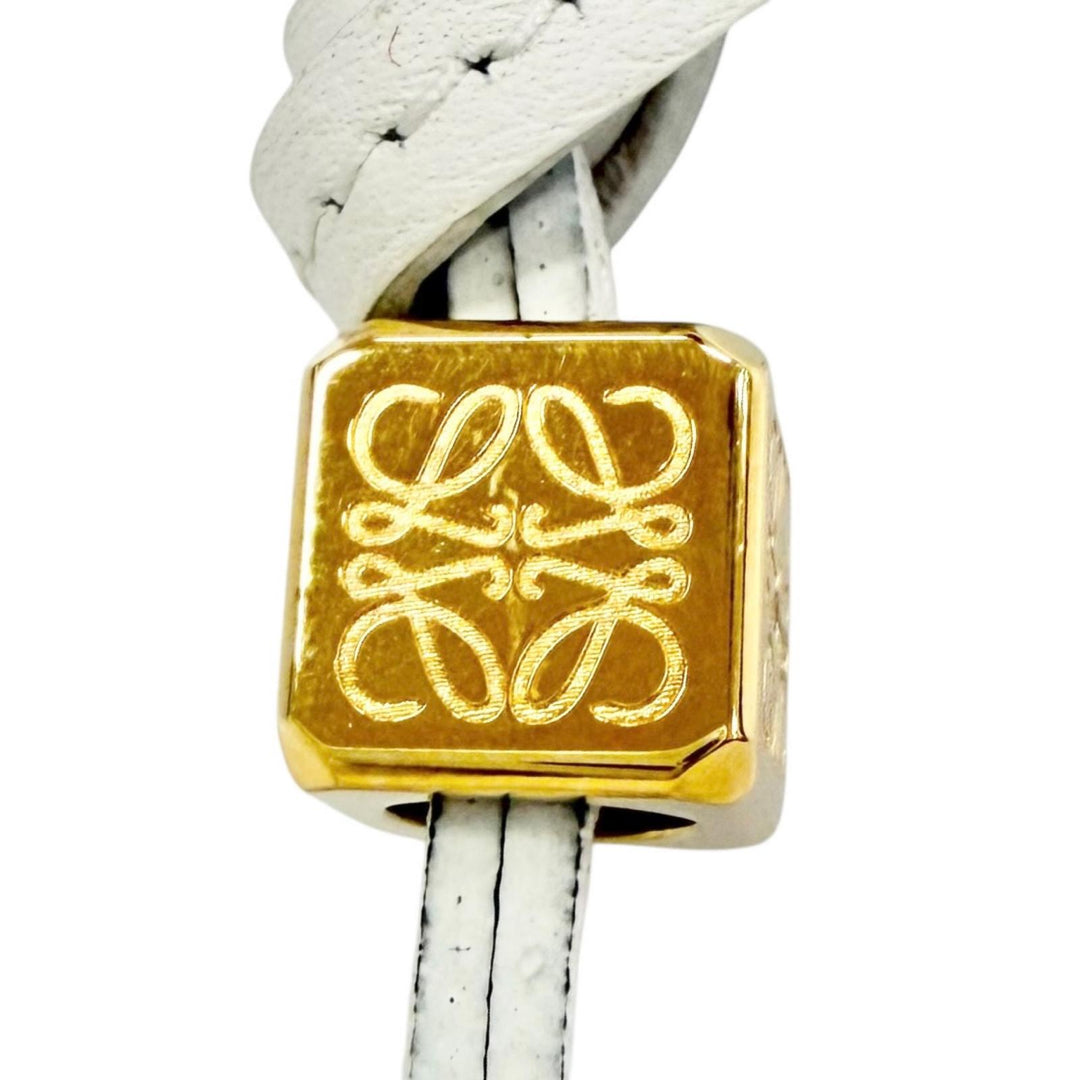Excellent LOEWE Bag charm Sheep, anagram cube, felt, calf leather Ivory felt
