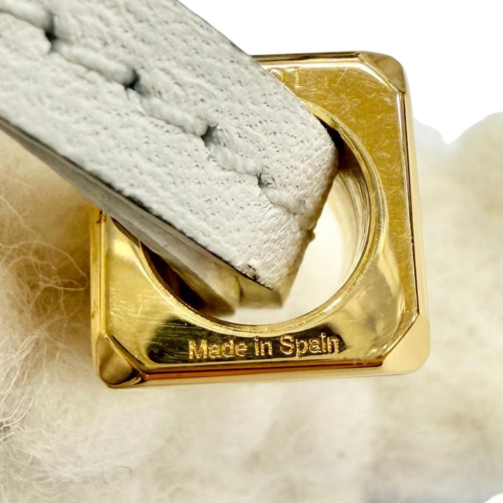 Excellent LOEWE Bag charm Sheep, anagram cube, felt, calf leather Ivory felt