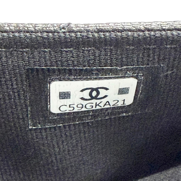 Pristine CHANEL Matelassé COCO Mark Leather Flap Wallet black Caviar skin Women