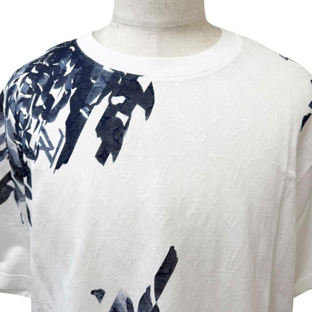 Excellent LOUIS VUITTON Short sleeve T-shirt monogram mesh white cotton mens