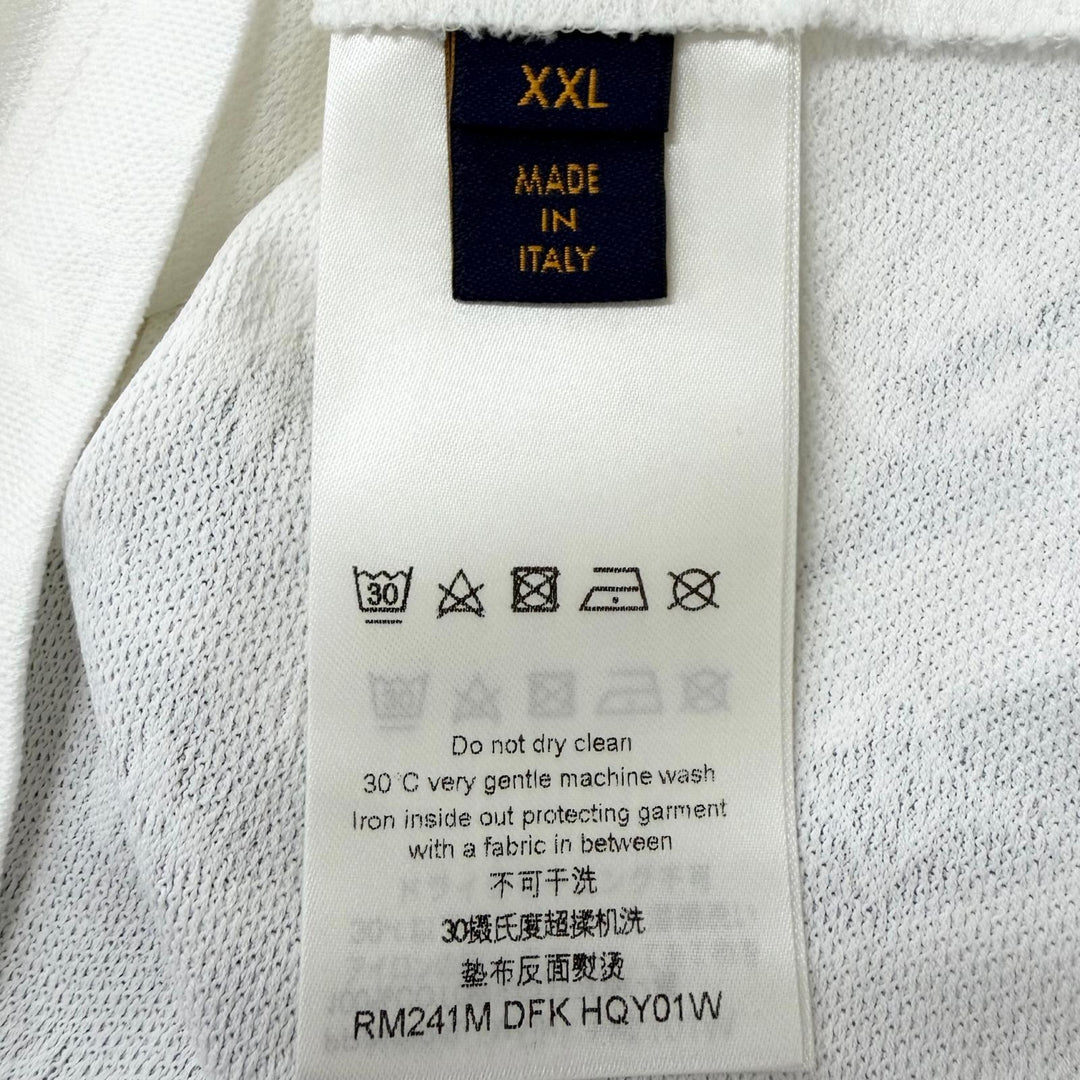 Excellent LOUIS VUITTON Short sleeve T-shirt monogram mesh white cotton mens