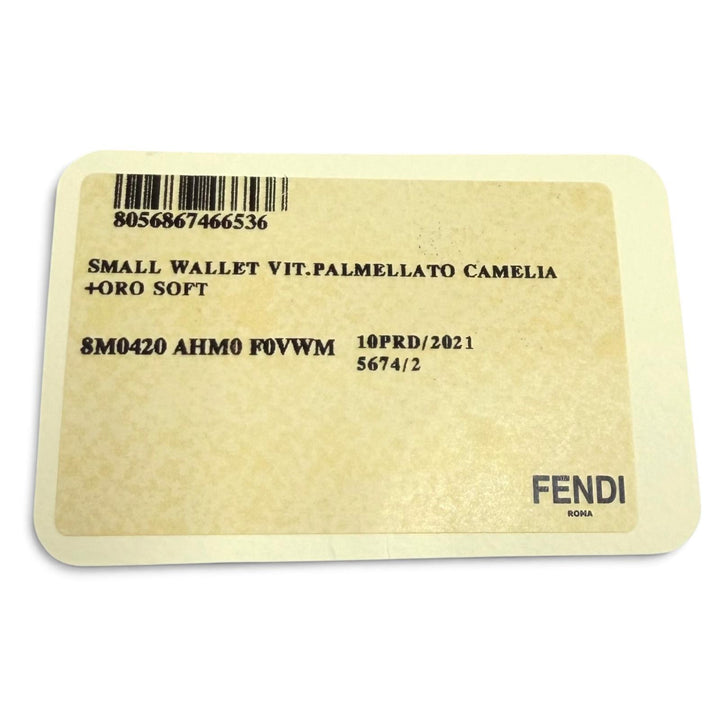 Excellent FENDI Bifold Wallet beige leather Women 8M0420