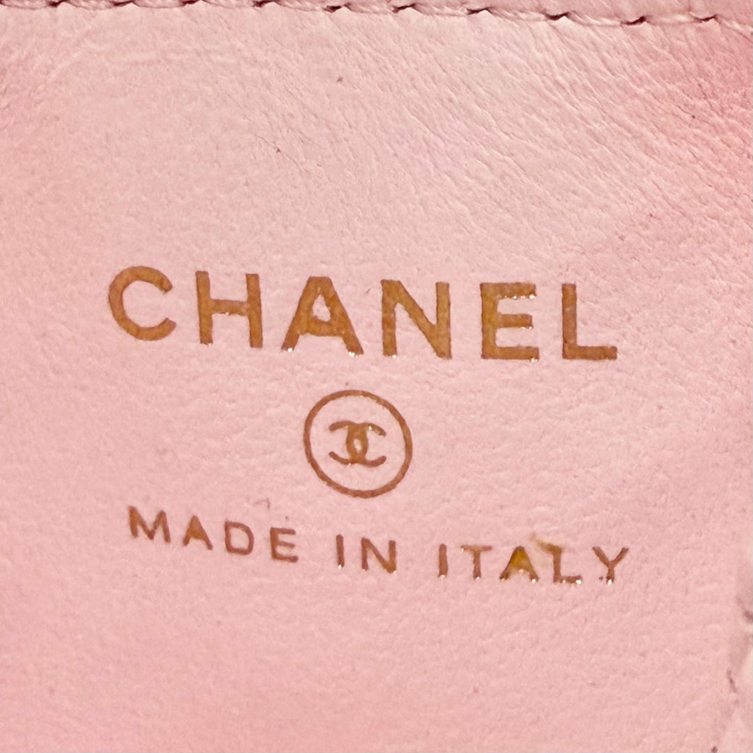 Great CHANEL Bag charm COCO Mark Mini Kelly Micro Matelassé Leather pink