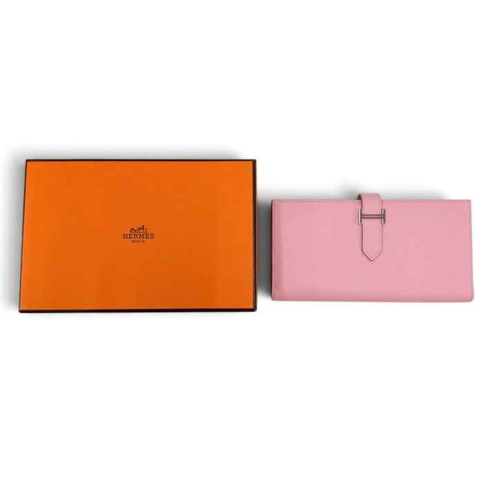 Excellent HERMES Purse Beansufla Long wallet Epsom Leather Women