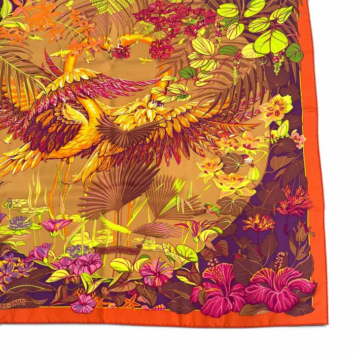 Pristine HERMES scarf FLAMINGO PARTY silk Women
