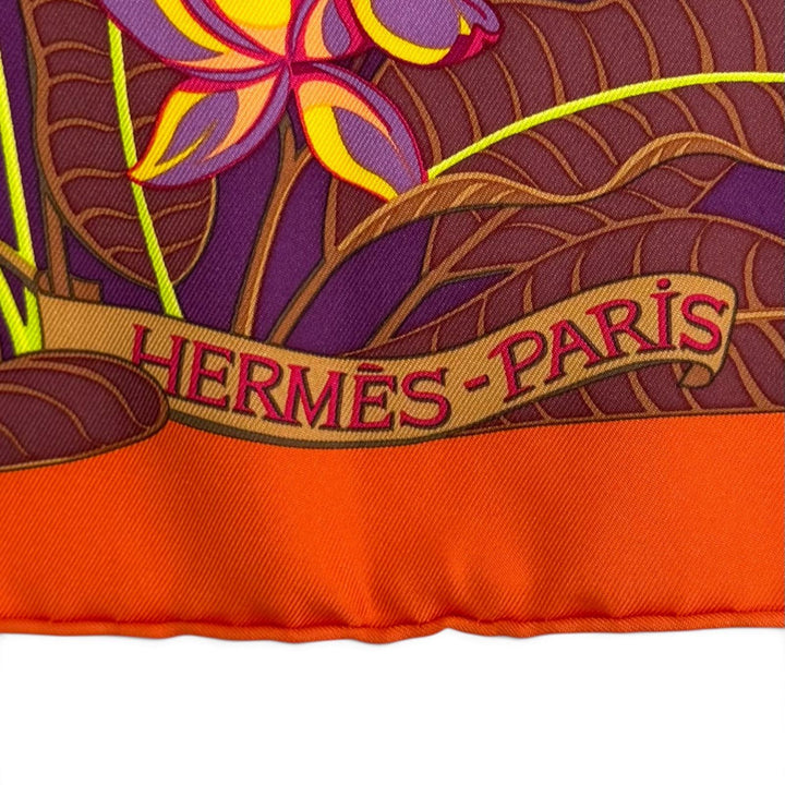 Pristine HERMES scarf FLAMINGO PARTY silk Women