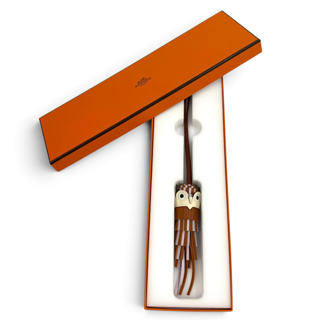 Pristine HERMES Bag charm Chouette Owl Multi leather Women