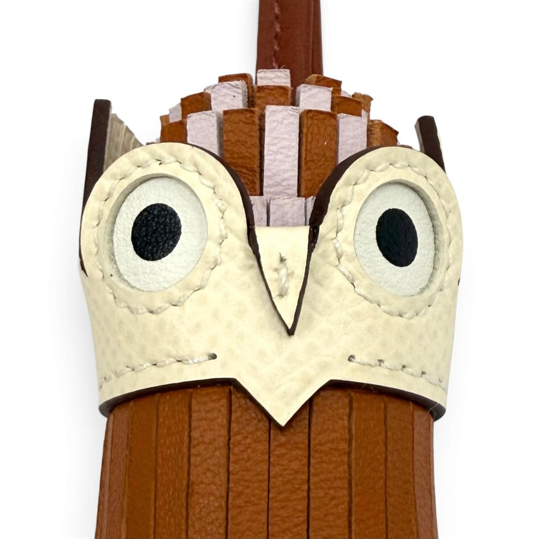 Pristine HERMES Bag charm Chouette Owl Multi leather Women