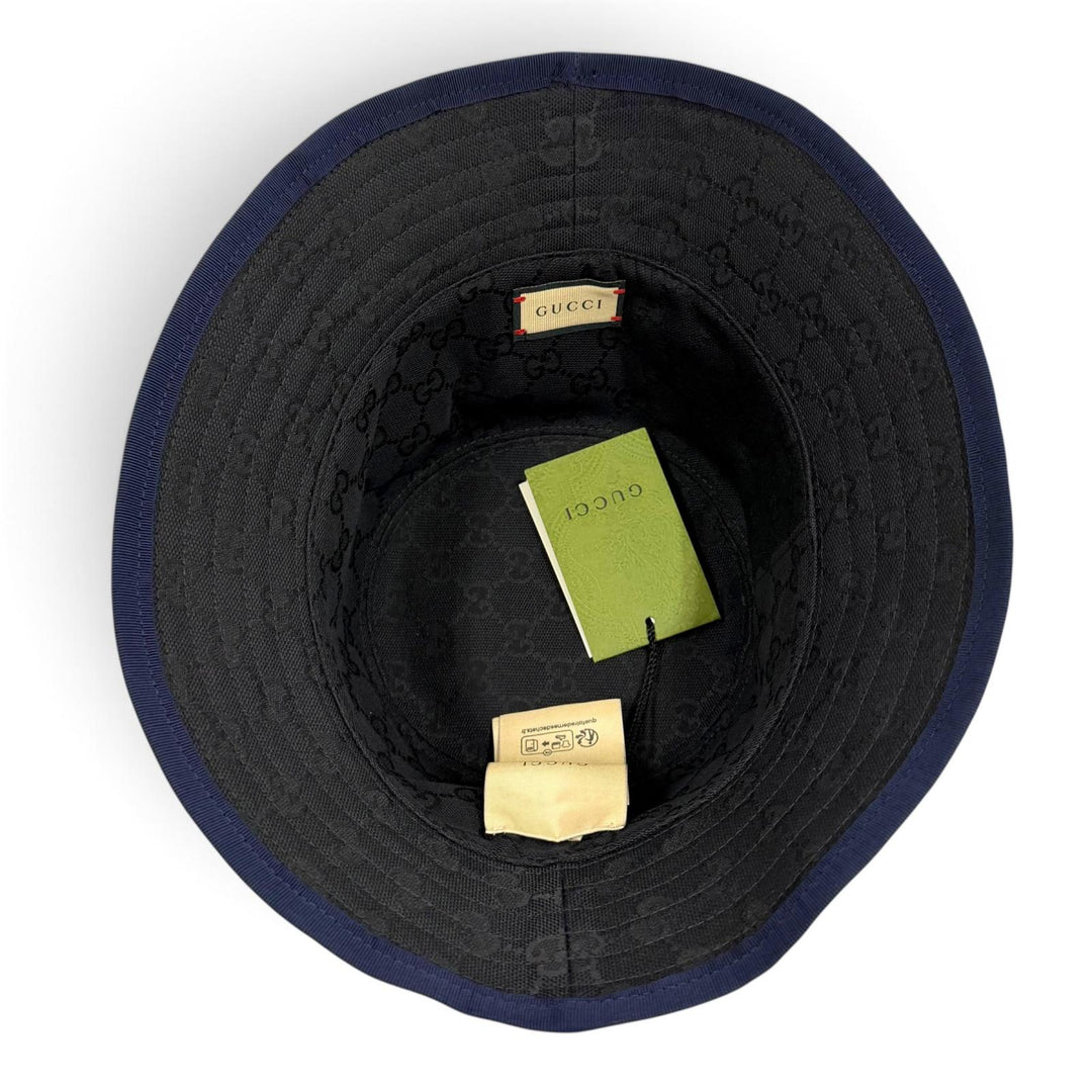 Pristine GUCCI hat Logo design, GG canvas lining, bucket bag cotton S 777372