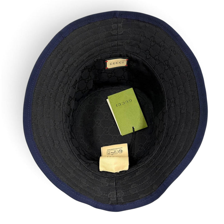 Pristine GUCCI hat Logo design, GG canvas lining, bucket bag cotton S 777372