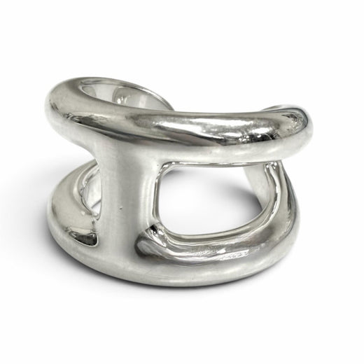 Great HERMES Ring ring Osmos PM Silver Women 49