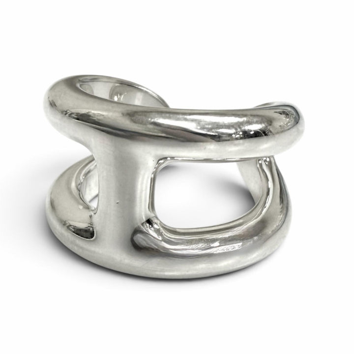 Great HERMES Ring ring Osmos PM Silver Women 49