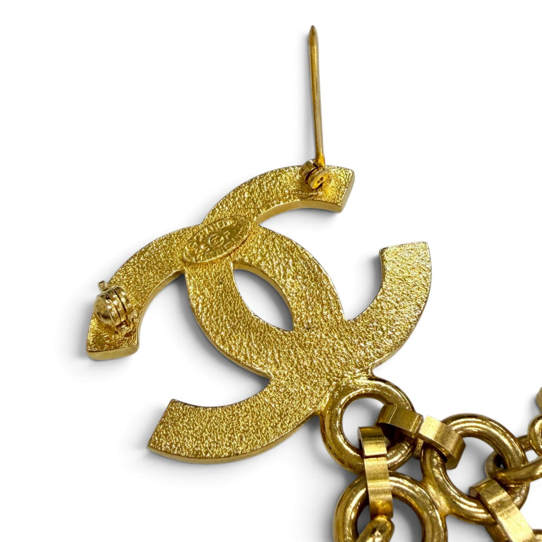 Great CHANEL Brooch COCO Mark Clover Perfume Bottle Logo Heart Coin Motif 96P
