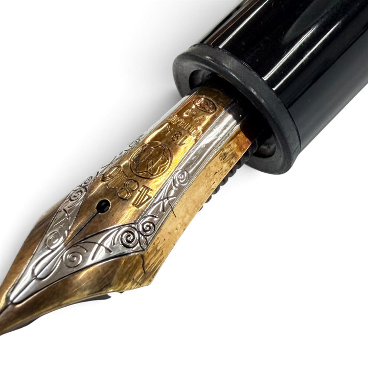 Great MONTBLANC fountain pen Meisterstück 149 White Star Bicolor black 18K mens