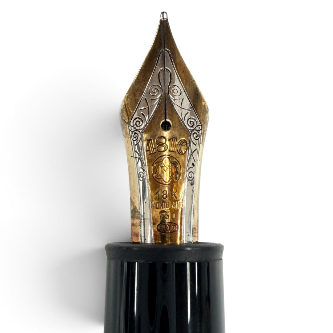 Great MONTBLANC fountain pen Meisterstück 149 White Star Bicolor black 18K mens