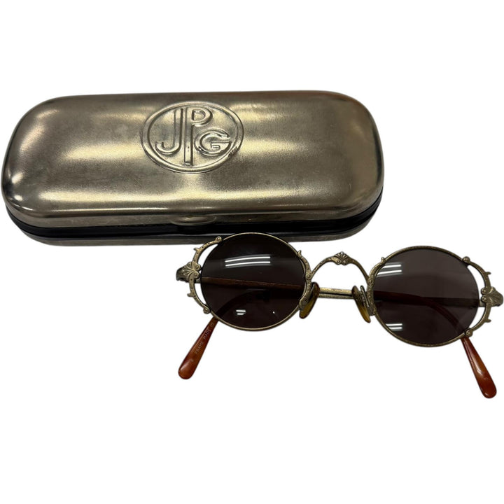 Very Good JEAN-PAUL GAULTIER sunglasses 90s Archive Tortoiseshell Pattern Round