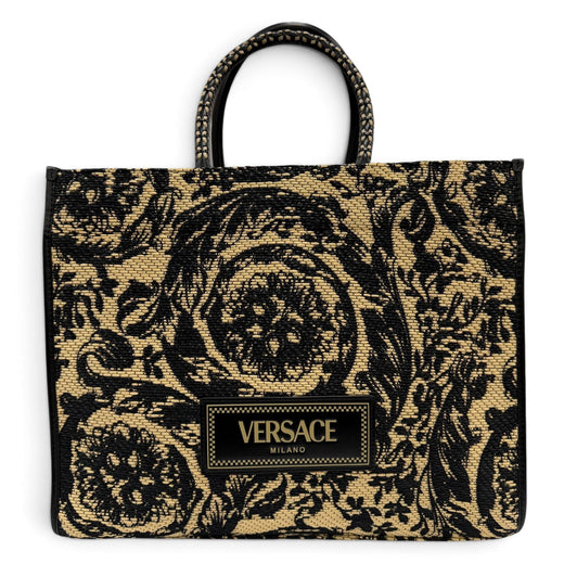 Excellent VERSACE Tote Bag Barocco Athena Raffia Bag natural Viscose Women