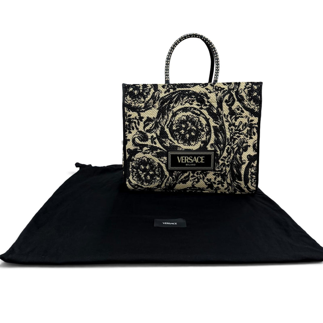Excellent VERSACE Tote Bag Barocco Athena Raffia Bag natural Viscose Women