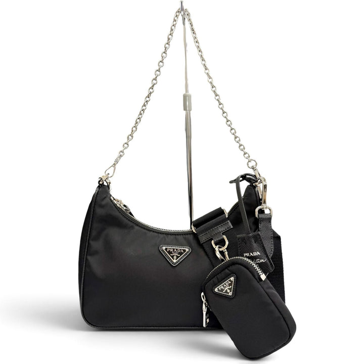Excellent PRADA Re-Edition 2005 Re-Nylon Triangle Logo 2-Way Shoulder Bag 1BH204