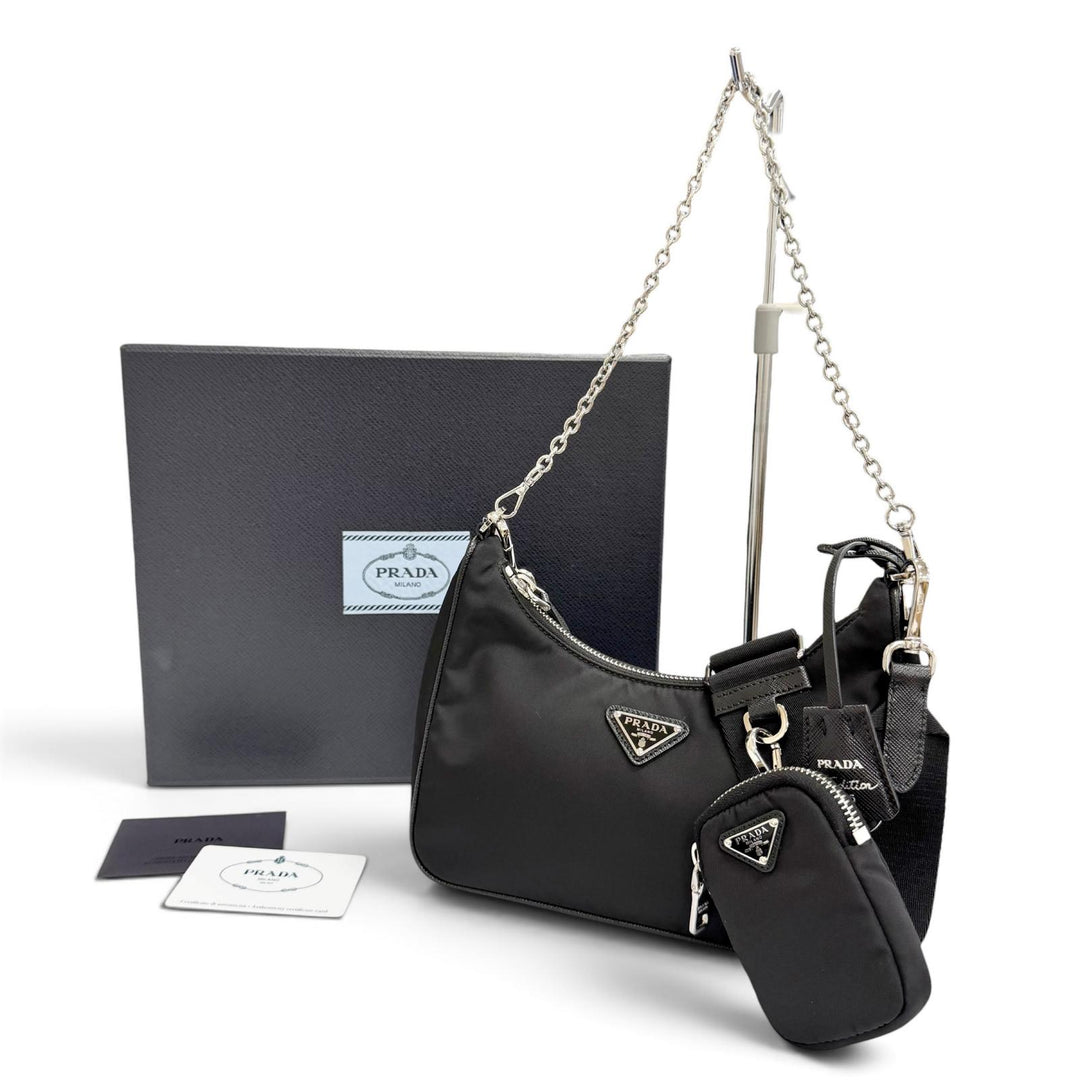 Excellent PRADA Re-Edition 2005 Re-Nylon Triangle Logo 2-Way Shoulder Bag 1BH204