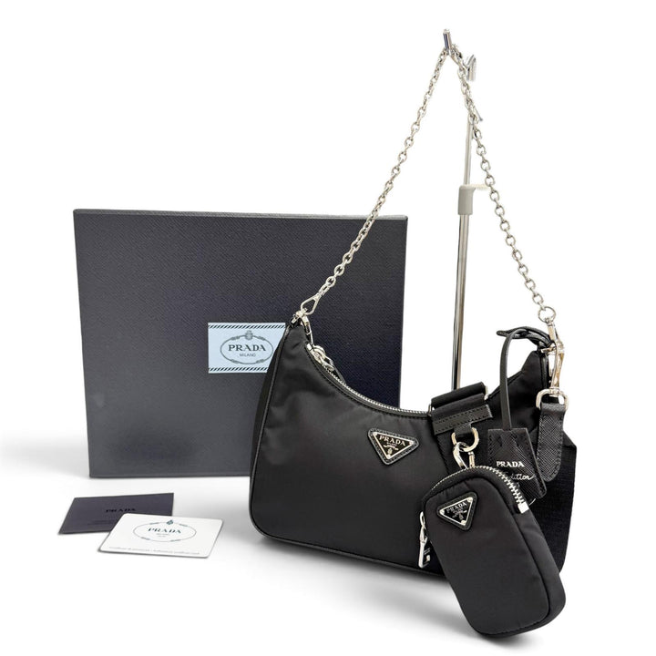 Excellent PRADA Re-Edition 2005 Re-Nylon Triangle Logo 2-Way Shoulder Bag 1BH204
