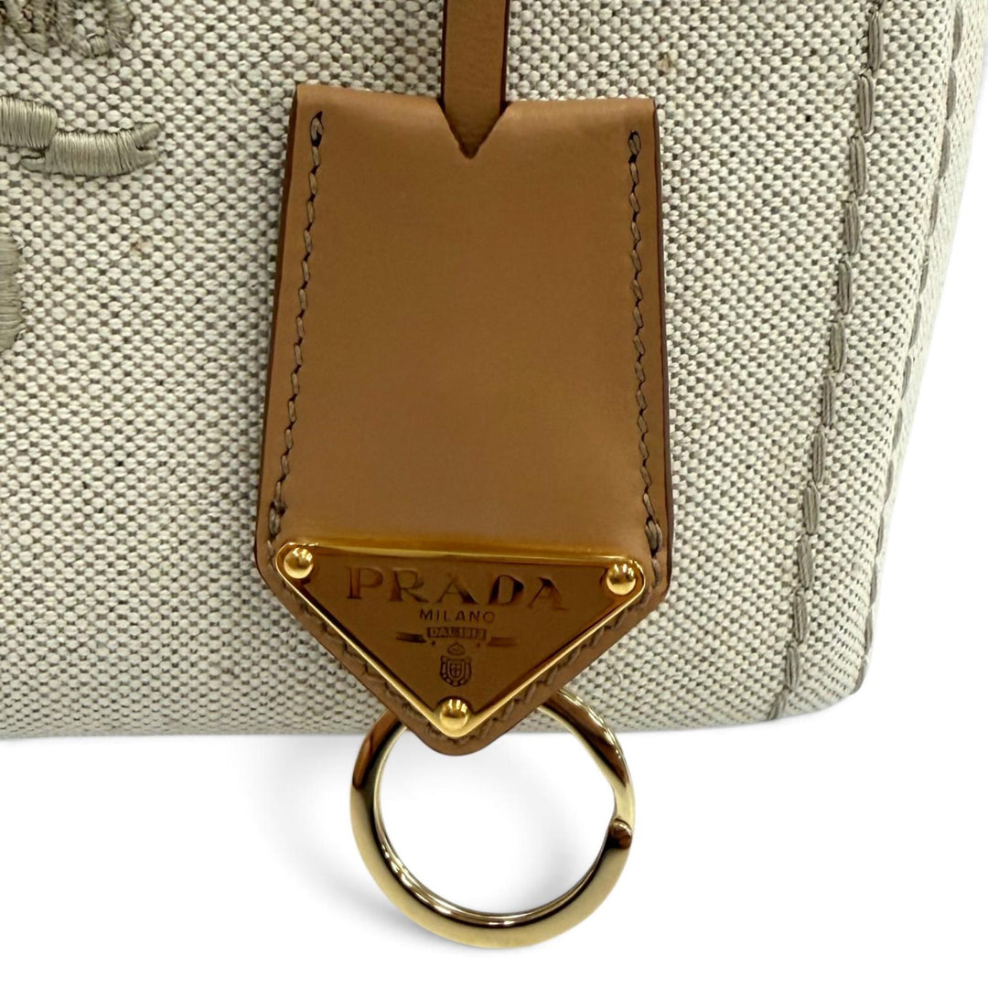 Pristine PRADA Handbag Jardinière Linen Blend Mini Handbag Women 1BG464
