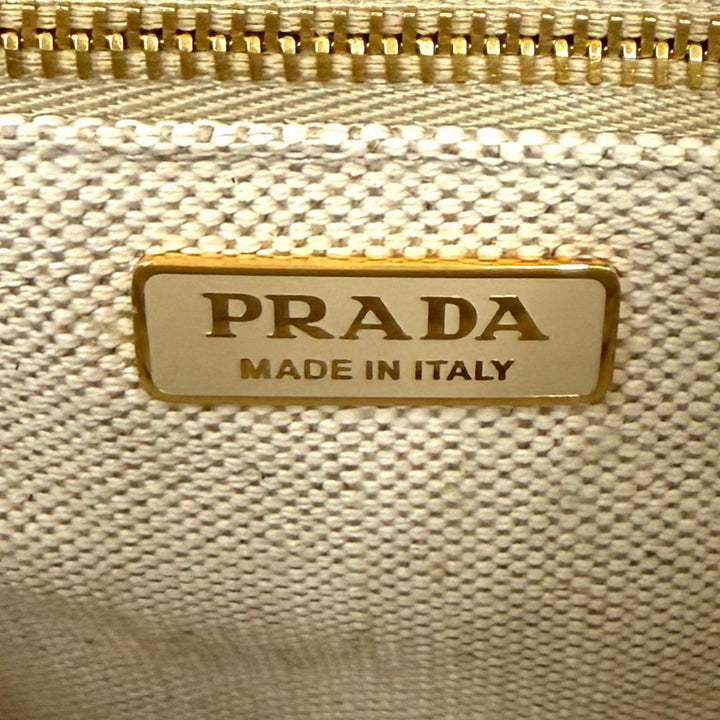 Pristine PRADA Handbag Jardinière Linen Blend Mini Handbag Women 1BG464