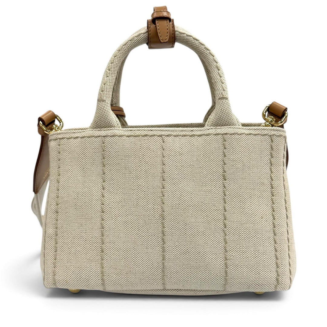 Pristine PRADA Handbag Jardinière Linen Blend Mini Handbag Women 1BG464