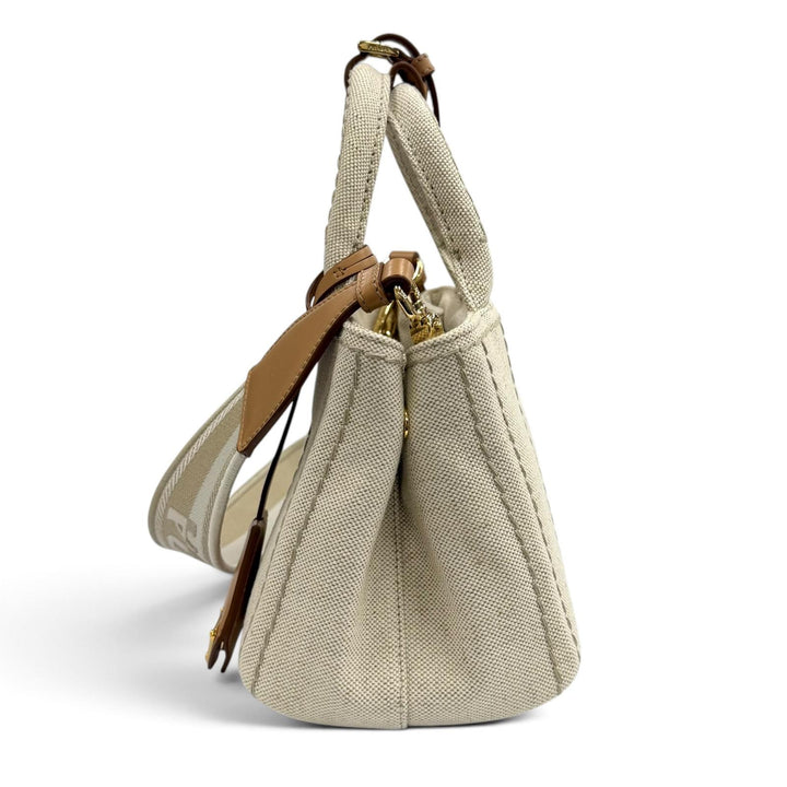 Pristine PRADA Handbag Jardinière Linen Blend Mini Handbag Women 1BG464