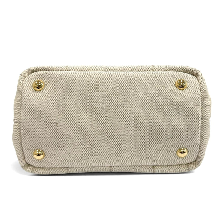 Pristine PRADA Handbag Jardinière Linen Blend Mini Handbag Women 1BG464