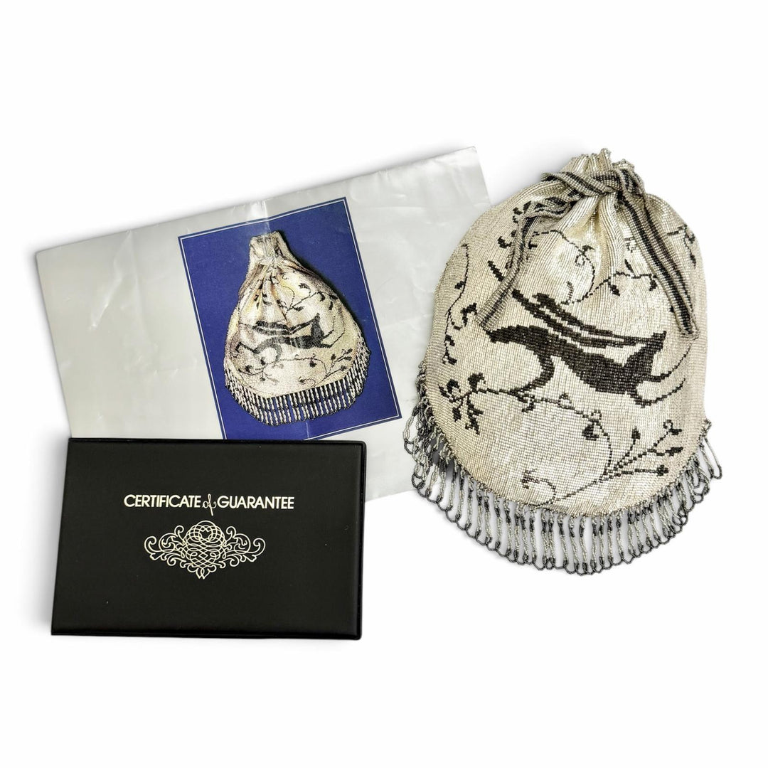 Excellent Karat Rabbit Fringe Art Deco Metal Bead Bag Drawstring Bag Handbag