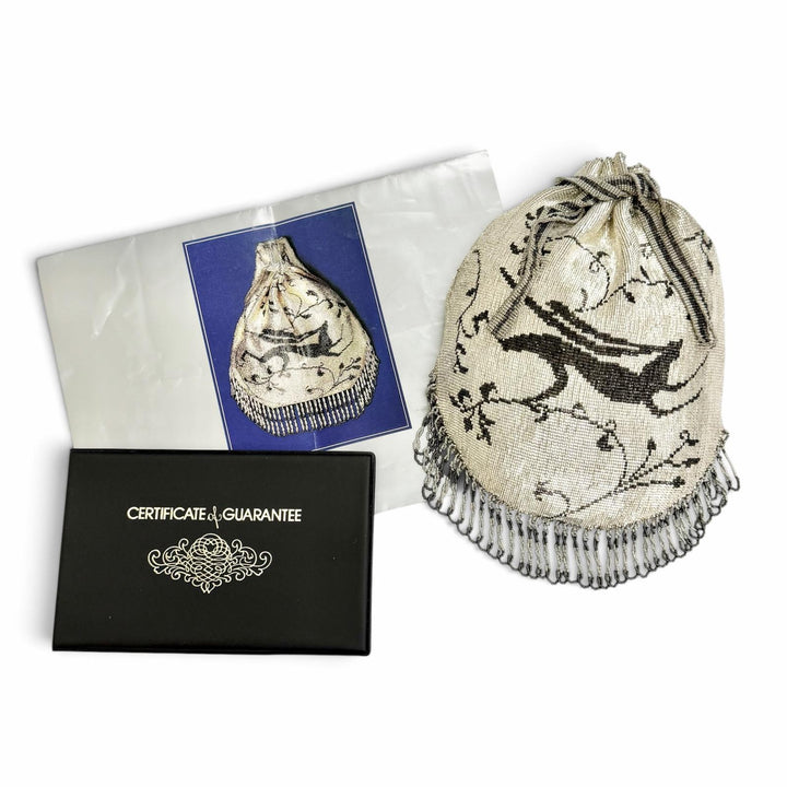 Excellent Karat Rabbit Fringe Art Deco Metal Bead Bag Drawstring Bag Handbag